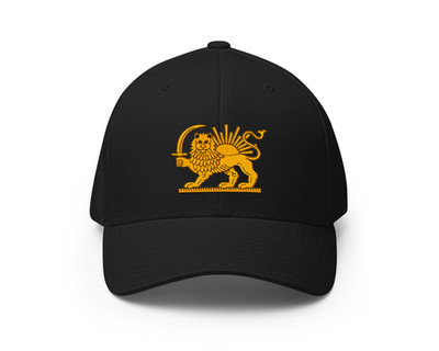 Lion and Sun Hat, Free Iran Cap, Make Iran Great Again, Flexfit Hat Embroidered