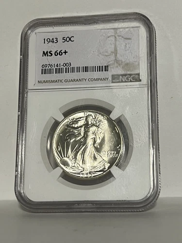 1943 50c NGC MS66+ Walking Liberty Half Dollar
