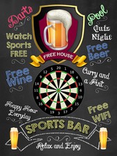 Sports Bar, Retro metal Sign