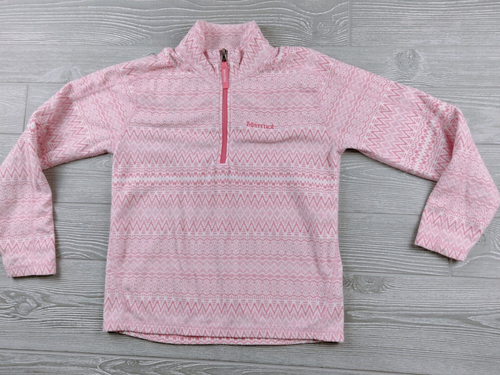 Marmot Size L Girls Pink Fleece Jacket patterned fleece