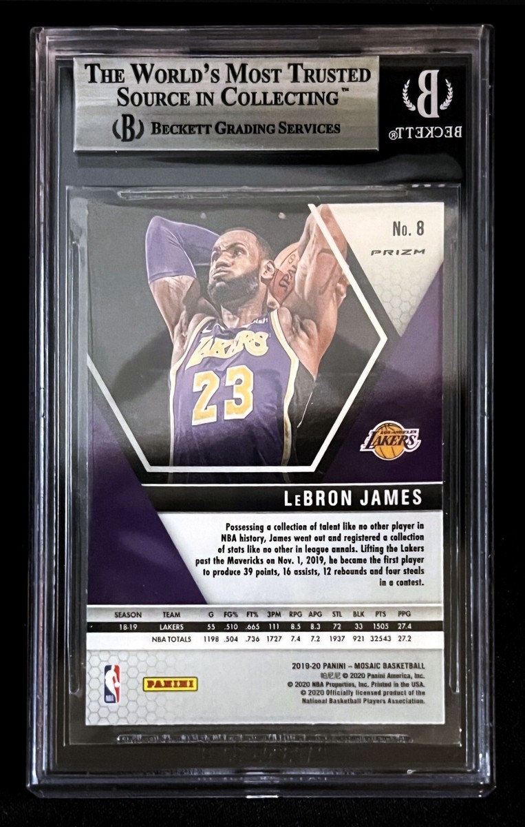 2019 LeBRON JAMES #8 • BECKETT 8.5 NM-MT+ • PANINI MOSAIC BLUE REACTIVE | eBay