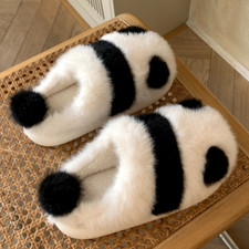 Women Man Slippers Shoes Winter Furry Fluffy Non-slip Panda Soft Warm Cute Home