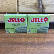 2 Boxes Jello Pistachio Instant Pudding Mix 3.4 oz Exp 4/25