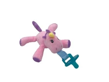 Sparkle Unicorn Stuffed Animal Detachable Pacifier Holder Free Silicone Pacifier