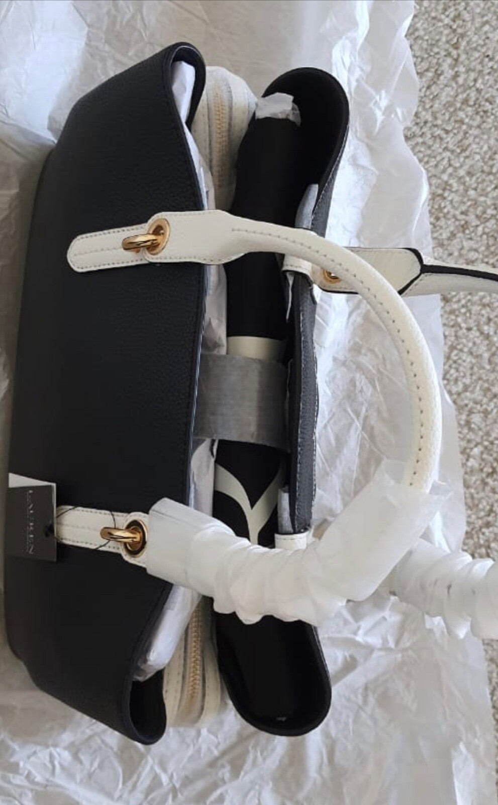 Lauren Ralph Lauren Hayward Leather Medium Satchel eBay