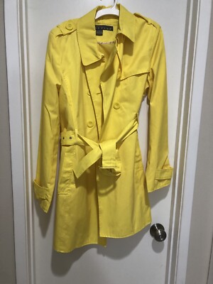 Trench Coat Women yellow Mid-length  Lapel Female Windbreaker Outwear Jacket