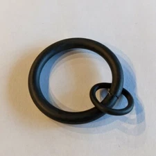 Graber Black Metal Curtain "Infinity" Rings w/Eyelets - Inner Dia. 7/8" - 7 Pack