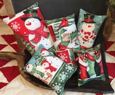 Snowman Bowl Fillers ~ Tucks ~ Wreath Ornaments ~ Set of 5 ~ Cute Prints!