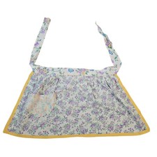 Vintage Half Apron Little Girl Waist Tie Kitchen Pocket Farmhouse Cottagecore