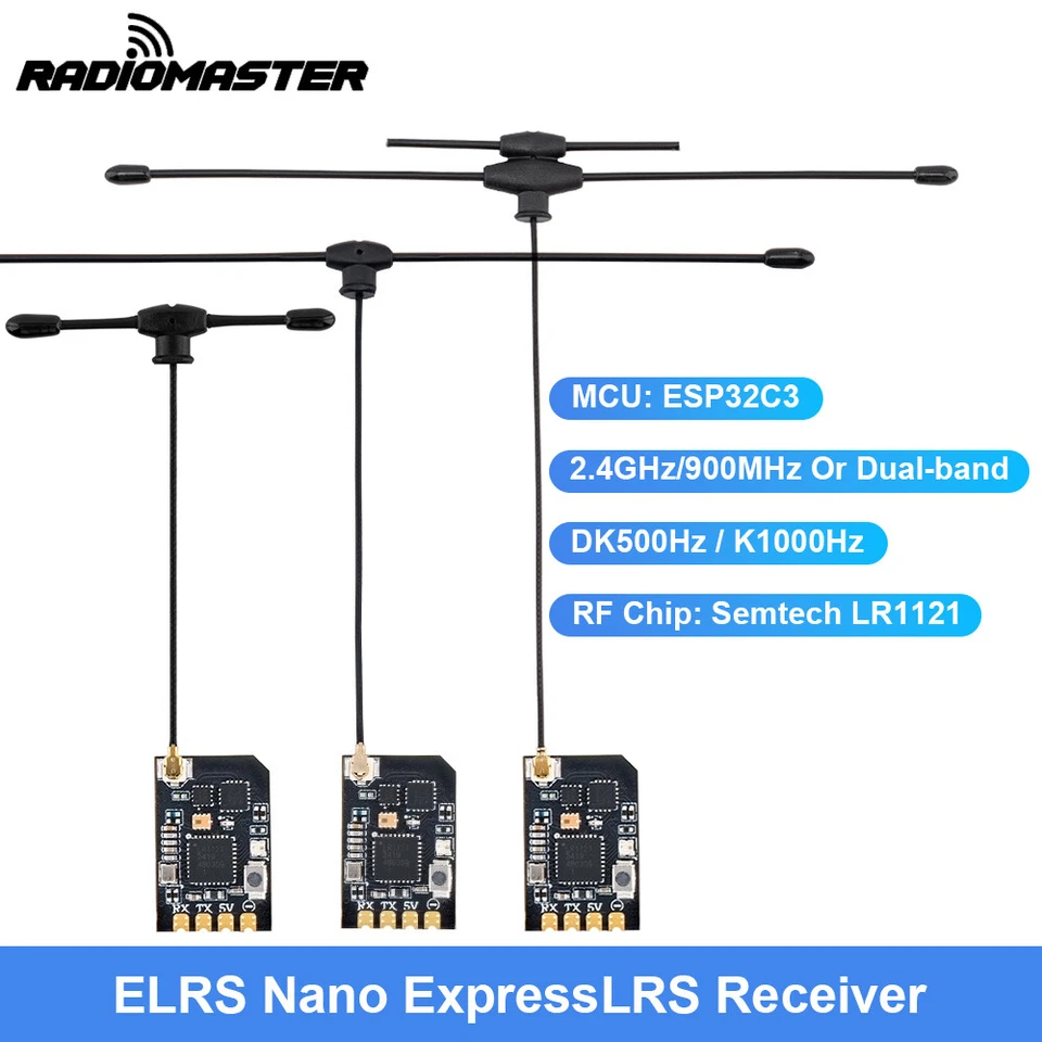 Radiomaster XR1 Nano ExpressLRS Empfänger 2.4GHz 900MHz Dual-Band T Antenne - Bild 4 von 4