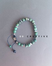 New men's original design green turquoise stainless steel handwoven bracelet