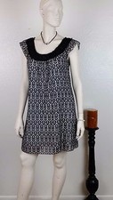 Ladies M.S.S.P. MINI DRESS Size XS Cotton Silk Scoop Neck Cap short sleeve