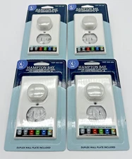 Lot 4 Pack Hampton Bay 1-Gang Duplex Color Changing LED Plug Night Light White