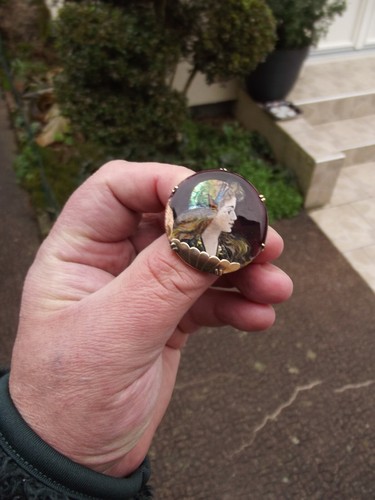 Ancien Broche limoges en émaillé signée lazerat monture en or 18 carats - Imagen 15 de 19