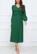 Twist Front Pleated Dress