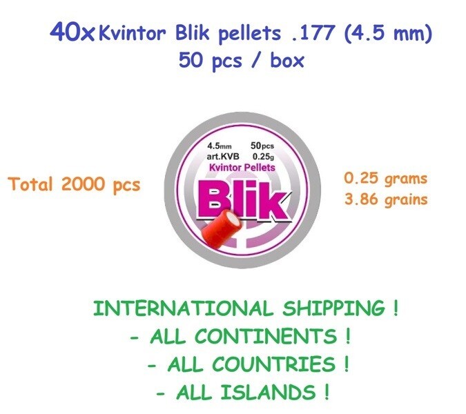 40x Kvintor Blik Kwintor Blik 4.5 mm .177 50pcs Airgun pellets Air