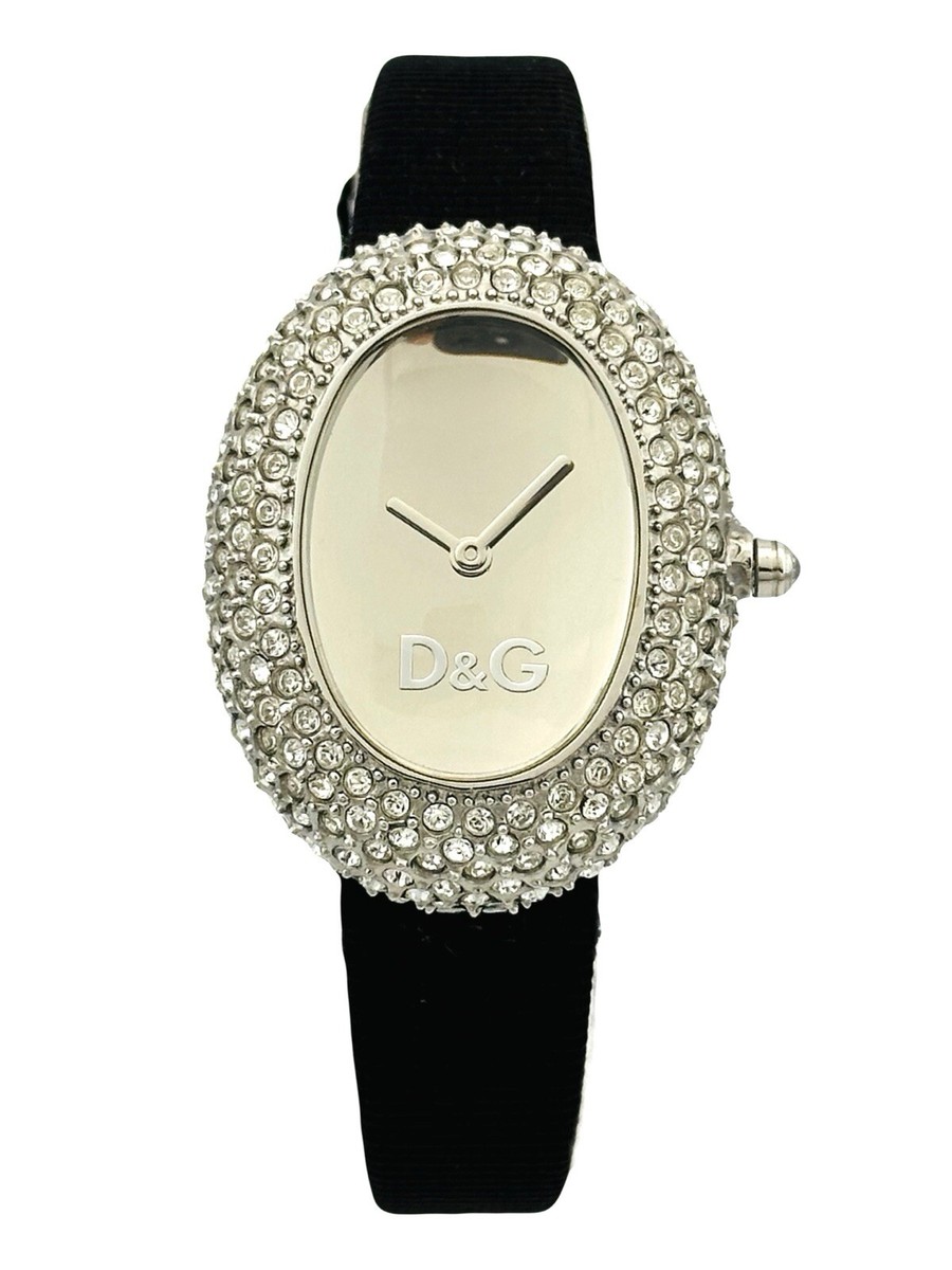 D&G Dolce & Gabbana DW0375 MUSIC 🎶 MIRROR DIAL BLACK FAB+LEATHER