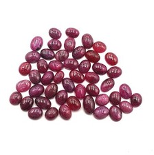 Natural Ruby Oval Cabochon Loose Stone Lot 5 6-5 7.5 MM 20 CT 22 Pcs
