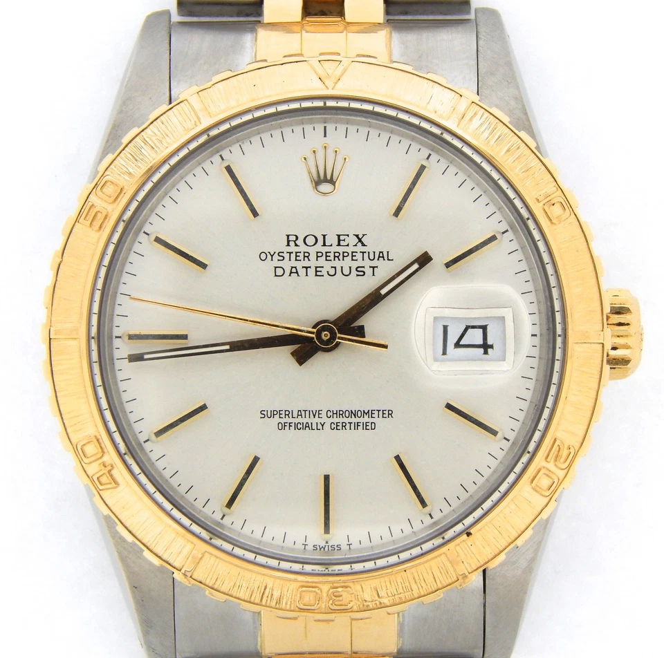 Rolex Datejust Thunderbird Turn-O-Graph Mens 2Tone Gold & Steel Silver 16253