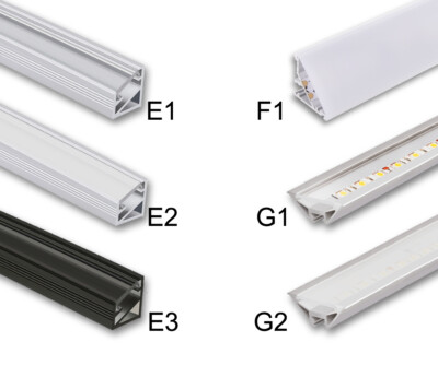 LED Aluprofil Aluminium Profil 1m 2m Eckprofil Alu Schiene Leiste LED-Stripe Eck