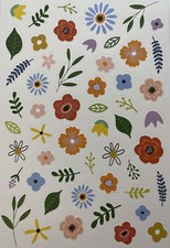 LOOSE FLOWER Stickers 40 pc Card Making Gift Blooming Leaves Garden Bouquet