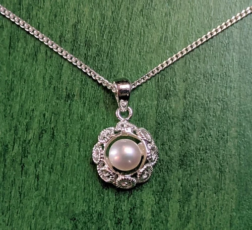 Perle aus Sterlingsilber mit Perle Echtschmuck-Halsketten
