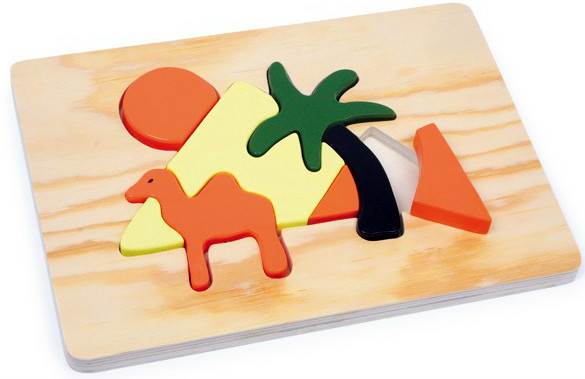 Puzzle Pyramiden Holz Ca. 22 X 31 X 2 Cm-image