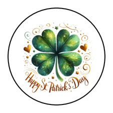 happy St Patrick's day Stickers, labels, tags, shamrock, clover envelope seals