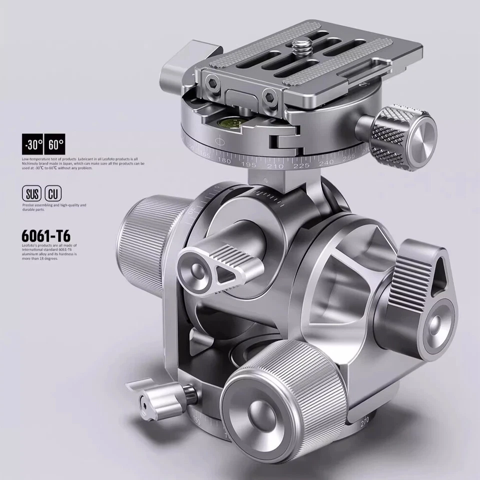 Leofoto G4 Geared Head Camera Tripod Ball Head w Plate Arca Swiss Compatible - Image 2 of 4