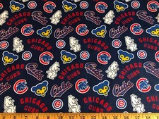 CHICAGO CUBS COTTON Fabric 1/4yard 9inX44 inches COOPERSTOWN DIY MASK NEW MLB