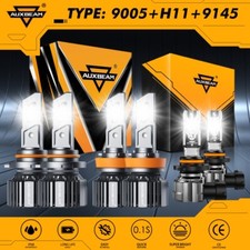 Auxbeam 9005h119145 Combo Led Headlight Fog Kit 6500k For Ford F-150 2015-2024