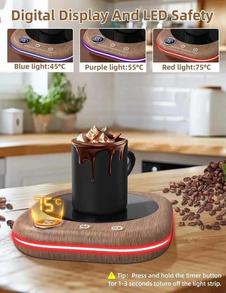 Cup Warmer Coffee Warmer for Desk with 3 Temperatures LCD 1-12h C495 - Image 3 of 4
