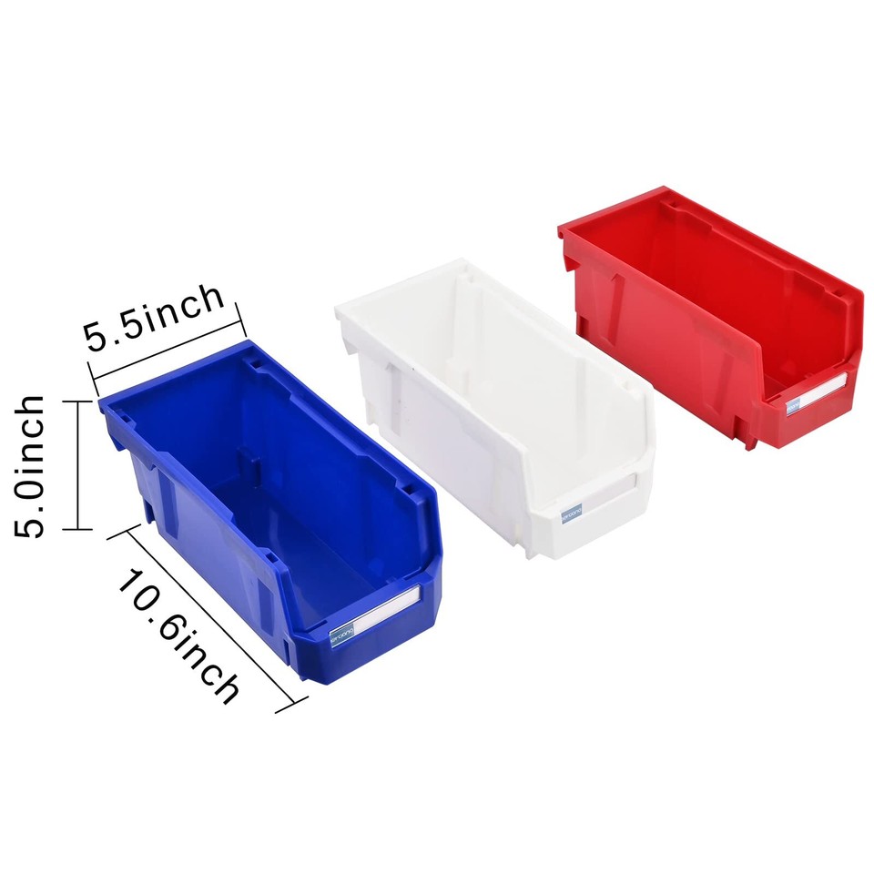 Wall Mounted Hanging Bins Plastic Stackable Storage Bins Parts Storage