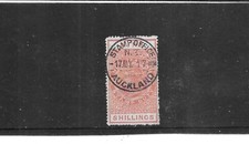 NEW ZEALAND 1880. QUEEN VICTORIA DUTY. 9/- ORANGE. VERY FINE USED. AS PER SCAN.