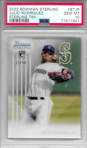 Julio Rodriguez #ST-JR 2022 Bowman Sterling Tek card