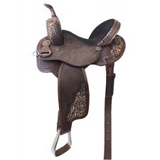 Western Barrel Racing Horse Saddle Premium Leather with tack set 10'' to 18' in
