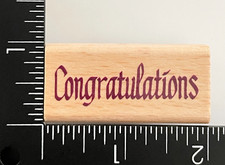 Congratulations Wood Mounted Rubber Stamp