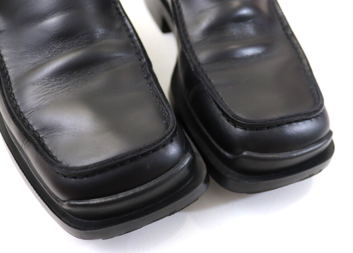 99aw archive prada leather square loafer