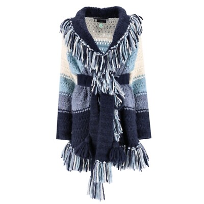 Alanui Alpaka Fransen Strick Cardi Mantel