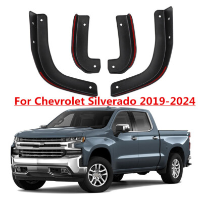 4x Splash Guards Mud Flaps Mud Fender Mudguard For Chevrolet Silverado 2019-2024