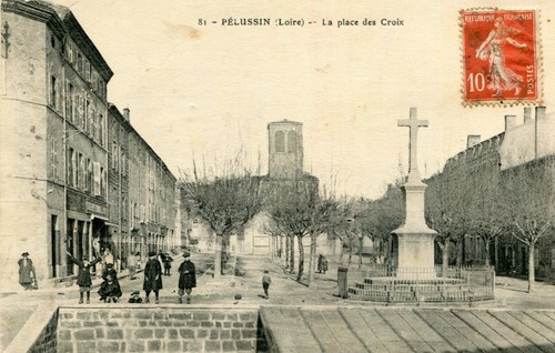 Carte Postale Ancienne Pelussin - Panorama Les Croix Vu De La Rivière, Loire (42)