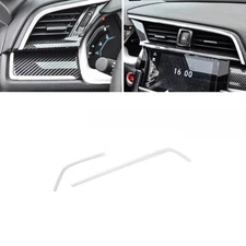 Central Console Air Outlet Vent Frame 2PCS For Honda Civic 2016-21 Bright White