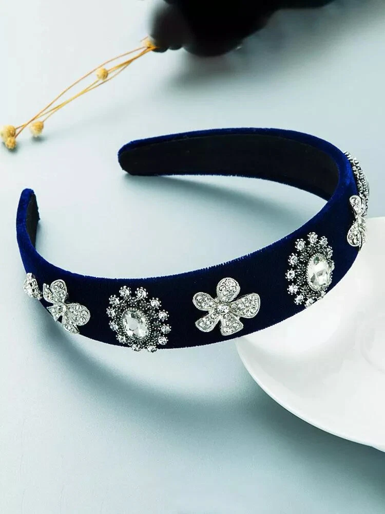 Cerchietto natalizio alla moda con strass e perle, accessorio