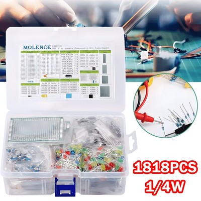 Bauteil Inline-Elektrolytkondensator LED-Leuchtdiode Triode 1/4W Widerstand Kits
