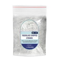 SIMOND STORE- 1/2" Chopped Glass Fiber Strands - 1 Pound 100% E-Glass Fiber