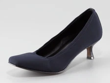 Donald J Pliner SIENA Elastic Crepe Kitten Heel Pump Shoe Navy 7 N New $195 