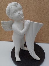 UNPAINTED CERAMIC BISQUE - CHERUB WITH CORNUCOPIA - READY TO PAINT