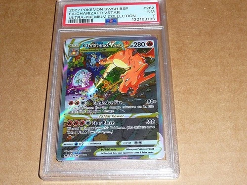 2022 Pokemon SWORD SHIELD BSP FULL ART CHARIZARD VSTAR ULTRA PREMIUM #262 PSA 7