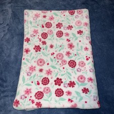 SL Home Fashions Baby Blanket Flowers White Pink Teal Floral Lovey Security