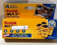 Kodak Max Versatility 400 35mm Film 4x 24 Exposures Exp 2007 New Sealed Box
